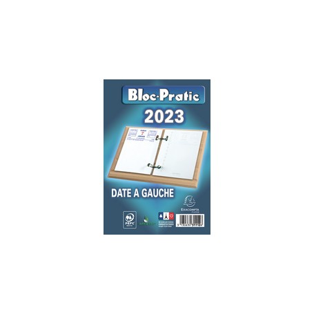 BLOC EPHEMERIDE 2023 DATE (GAUCHE) : : Fournitures de bureau